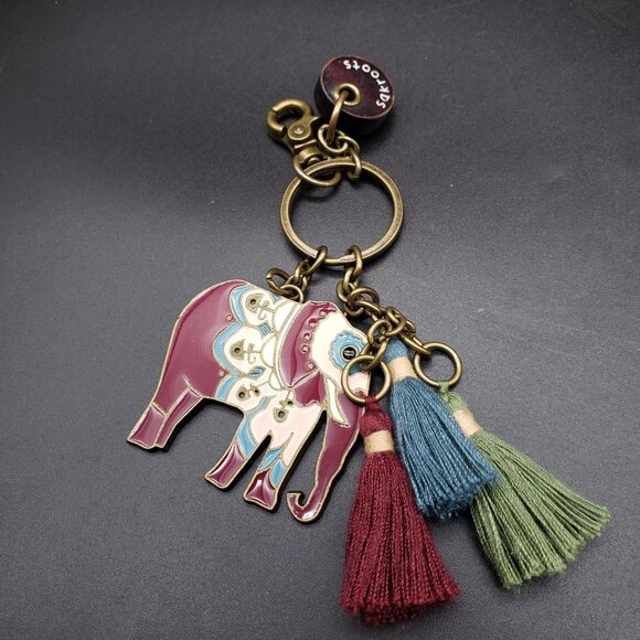 Sakroots Artist Circle Flap Crossbody Elephant Charm Tassel Bag Embroidered - Picture 6 of 13
